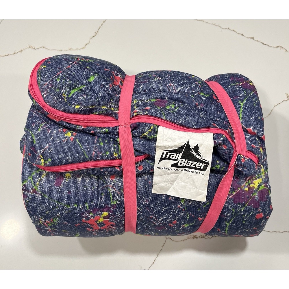 Vintage Trail Blazer Kids Sleeping Bag Retro 80s/90s Paint Splatter Pattern